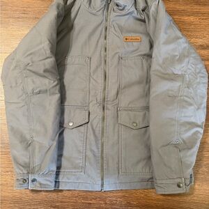 Columbia Men's Gray Hooded Field Jacket with Patch Logo